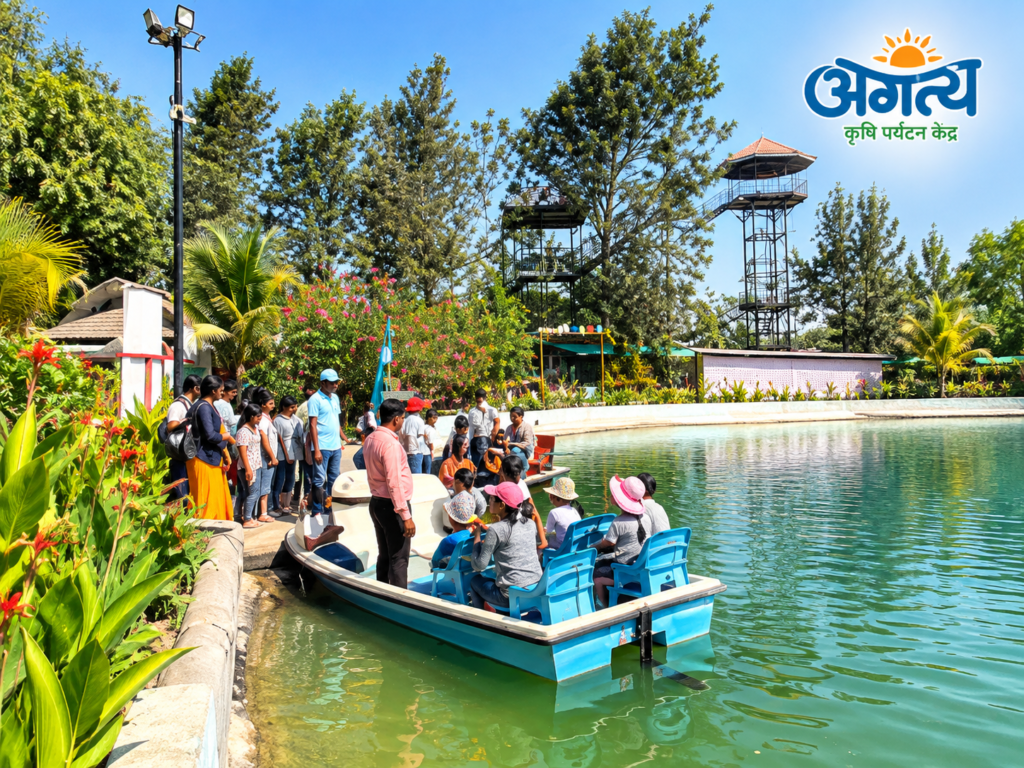 Friends and families enjoying a group outing at the Best Agro Resort in Shirdi